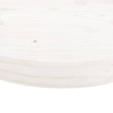 Table Top Round White Ø40x3 cm - Solid Wood Pine