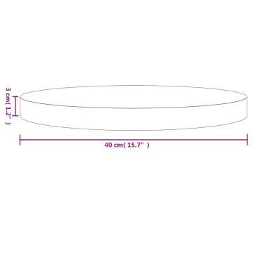 Table Top Round White Ø40x3 cm - Solid Wood Pine