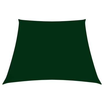 Sunshade Sail Oxford Fabric - Dark Green Trapezium 2/4x3 m