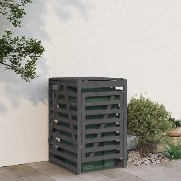 Wheelie Bin Storage - Grey Solid Wood Pine - 84x90x128.5 cm