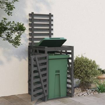 Wheelie Bin Storage - Grey Solid Wood Pine - 84x90x128.5 cm