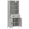 Stylish Highboard in Concrete Grey - 69.5x34x180 cm