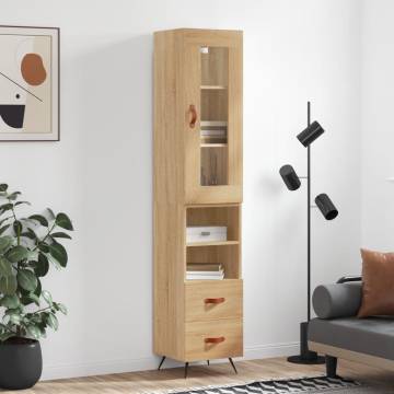 Stylish Highboard Sonoma Oak - 34.5x34x180 cm