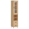 Stylish Highboard Sonoma Oak - 34.5x34x180 cm