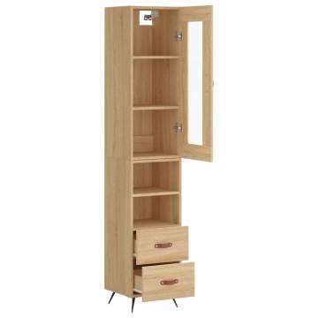 Stylish Highboard Sonoma Oak - 34.5x34x180 cm