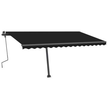 Manual Retractable Awning with LED - Anthracite 400x300 cm