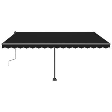 Manual Retractable Awning with LED - Anthracite 400x300 cm