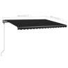 Manual Retractable Awning with LED - Anthracite 400x300 cm