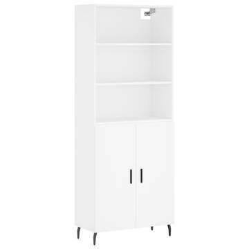 Stylish Highboard White - 69.5x34x180 cm Engineered Wood