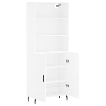 Stylish Highboard White - 69.5x34x180 cm Engineered Wood