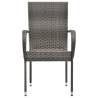 Stackable Outdoor Chairs 6 pcs Grey Poly Rattan | HipoMarket