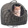 Cat Transporter Grey 50x42x40 cm Natural Willow Colour grey Size 50 x 42 x 40 cm 