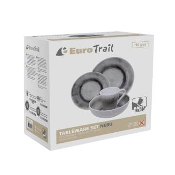 Eurotrail 16 Piece Nebu Grey Tableware Set - Perfect for Camping