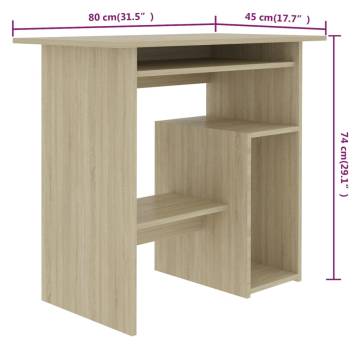 Desk Sonoma Oak 80x45x74 cm - Modern & Durable Workstation