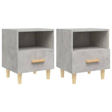 Concrete Grey Bedside Cabinets - Scandinavian Style (2 pcs)