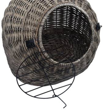 Cat Transporter Grey 50x42x40 cm - Natural Willow Carrier