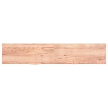 Light Brown Wall Shelf | Solid Oak | 200x40cm | Unique Design