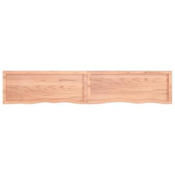 Light Brown Wall Shelf | Solid Oak | 200x40cm | Unique Design