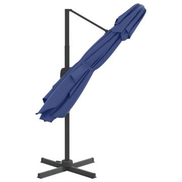 Double Top Cantilever Umbrella Azure Blue 300x300 cm