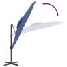 Double Top Cantilever Umbrella Azure Blue 300x300 cm