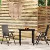 3 Piece Garden Dining Set Black Size 80 cm table length Number of 2 