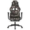 Gaming Chair with Footrest - Camouflage & Black Fabric