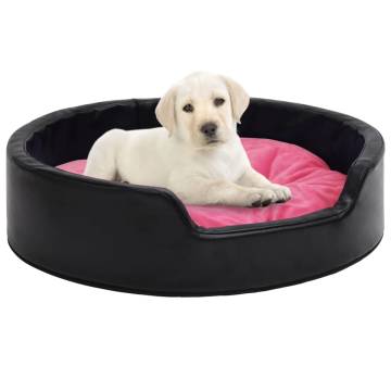 Luxurious Black and Pink Dog Bed - 99x89x21 cm Plush & Faux Leather