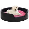 Dog Bed Black and Pink 99x89x21 cm Plush and Faux Leather Colour pink Size 99 x 89 x 21 cm 