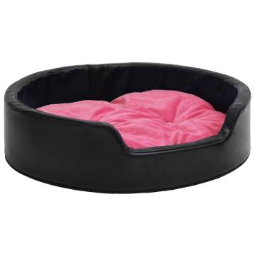 Luxurious Black and Pink Dog Bed - 99x89x21 cm Plush & Faux Leather