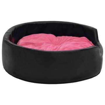 Luxurious Black and Pink Dog Bed - 99x89x21 cm Plush & Faux Leather