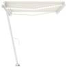 Manual Retractable Awning with LED 400x350 cm - Cream