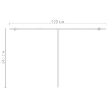 Manual Retractable Awning with LED 400x350 cm - Cream