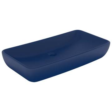 Luxury Rectangular Dark Blue Ceramic Basin | 71x38 cm