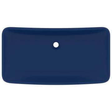 Luxury Rectangular Dark Blue Ceramic Basin | 71x38 cm