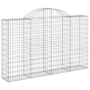 Arched Gabion Baskets - 6 pcs 200x30x120/140 cm Galvanised Iron