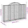 Arched Gabion Baskets - 6 pcs 200x30x120/140 cm Galvanised Iron