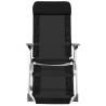 Folding Camping Chairs with Footrests - 2 pcs Black Textilene