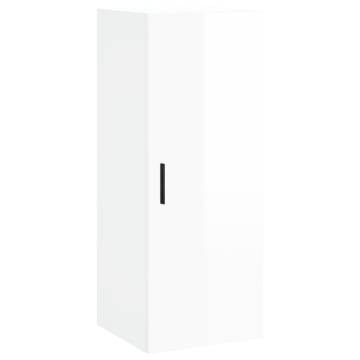 Stylish Highboard High Gloss White - 34.5x34x180 cm