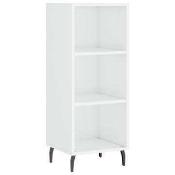 Stylish Highboard High Gloss White - 34.5x34x180 cm