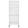 Stylish Highboard High Gloss White - 34.5x34x180 cm