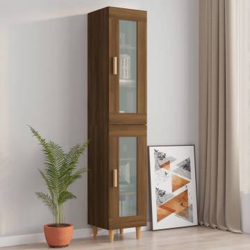 Hanging Wall Cabinet Brown Oak - 34.5x34x90 cm | HipoMarket