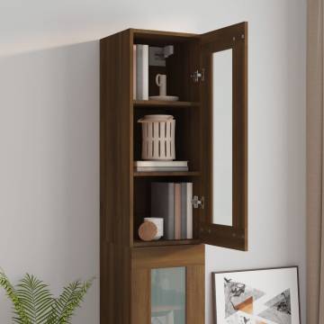 Hanging Wall Cabinet Brown Oak - 34.5x34x90 cm | HipoMarket