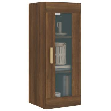 Hanging Wall Cabinet Brown Oak - 34.5x34x90 cm | HipoMarket