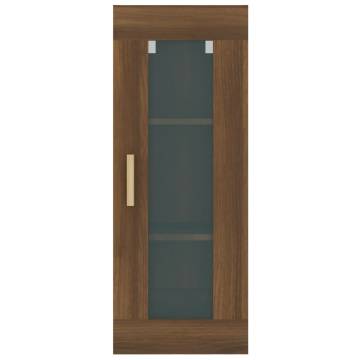 Hanging Wall Cabinet Brown Oak - 34.5x34x90 cm | HipoMarket