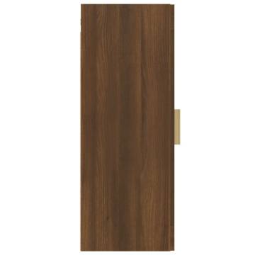 Hanging Wall Cabinet Brown Oak - 34.5x34x90 cm | HipoMarket