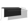 Manual Retractable Awning with LED & Blind 3x2.5m - Anthracite