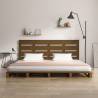 Honey Brown King Size Bed Frame - Solid Pine Wood 150x200 cm