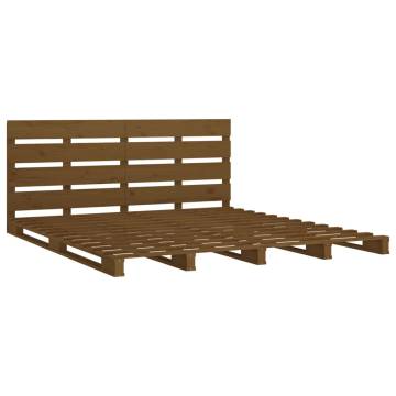 Honey Brown King Size Bed Frame - Solid Pine Wood 150x200 cm