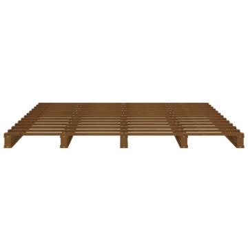 Honey Brown King Size Bed Frame - Solid Pine Wood 150x200 cm