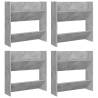 Modern Wall Shoe Cabinets - 4 Pcs Concrete Grey | Hipo Market